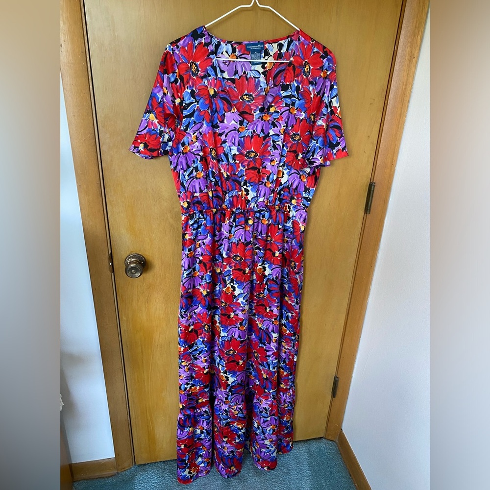 Floral Maxi Dress in Red and Purple